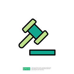 Iconic Representation of Law and Judgment with a Gavel Symbolizing Justice and Legal Authority