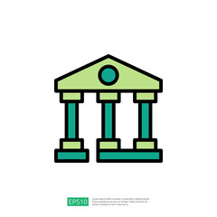 Iconic Representation of Justice and Law with a Classic Building Structure Symbolizing Authority and Civic Responsibility