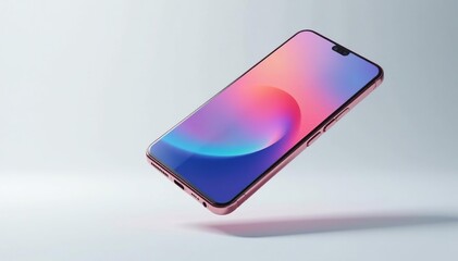 Floating smartphone, sleek design, bright white, technology, white, gadget