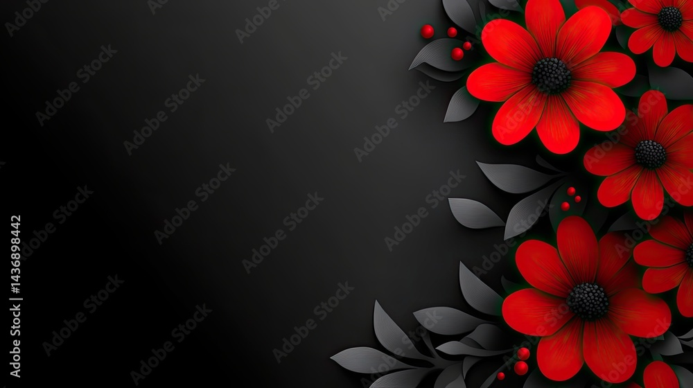 Poster a stunning image of black red modern abstract background with space for design. color gradient. dark