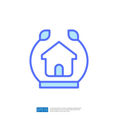 Eco-Friendly Law And Judgment Icon Representing Home Protection And Environmental Sustainability Through Legal Advocacy