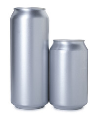 Two blank tin cans isolated on white
