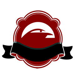 Animal themed icon logo with red base color