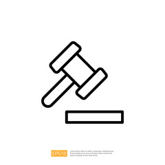 Icon of a Gavel Symbolizing Law and Judgment Representing Authority and Legal Processes in a Courtroom Setting