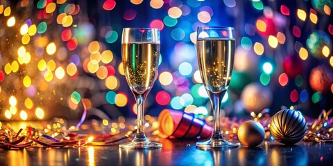 Happy New Year 2021 Celebration: Sparkling Bokeh Lights & Festive Background