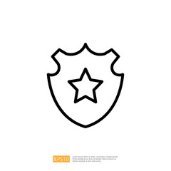 Iconic Law Enforcement Shield Symbol Representing Protection and Justice in a Minimalist Style
