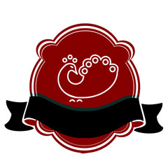 Animal themed icon logo with red base color