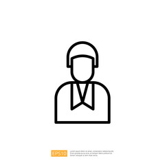 Minimalist Icon Representing a Legal Professional in a Formal Setting for Law and Judgment Theme