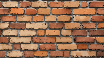 Fototapeta premium Textured Brick Wall with Earthy Brown and Beige Tones