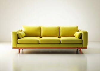 Isolated Side View White Background Modern Sofa Furniture