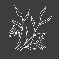 Botanical wall art . Foliage line art drawing with abstract shape. Abstract Plant Art design for print, cover, wallpaper, Minimal and natural wall art