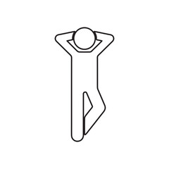 relax standing line icon