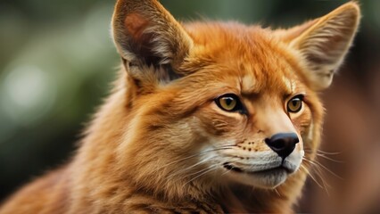 Obraz premium Close-Up Portrait of Golden Jackal in Natural Habitat