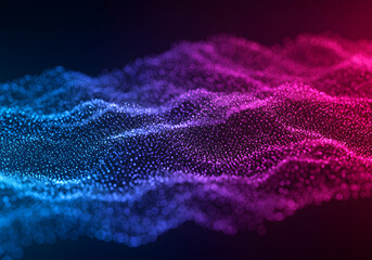 Fototapeta premium Abstract Pink Blue Particle Wave Background