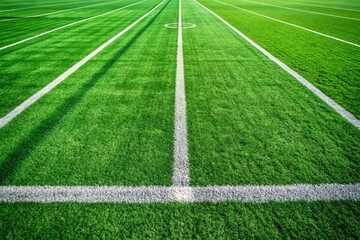 Obraz premium Lush Green Football Field with Goalposts - Perfect for Sports Backgrounds
