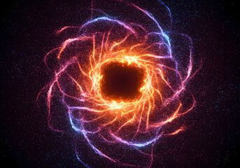 Abstract Cosmic Nebula Background: Fire and Ice Swirl