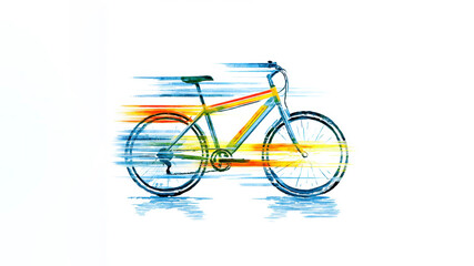 Fototapeta premium Abstract Colorful Bicycle in Motion Illustration