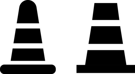 traffic cone icon set. safety cones. Tools collection.  representing road safety and construction warning
