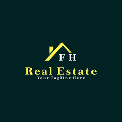 FH Initials Real Estate Logo Vector Art  Icons  and Graphics