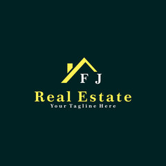 FJ Initials Real Estate Logo Vector Art  Icons  and Graphics