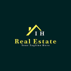 IH Initials Real Estate Logo Vector Art  Icons  and Graphics