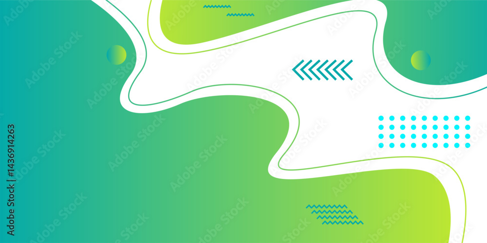 Poster colorful banner template with gradient color. design with liquid shapes. with a yellow green color c