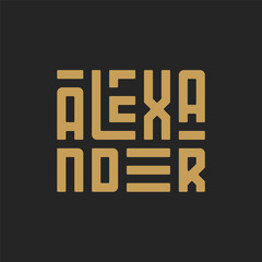 Alexander Name Typography Design © Flatvac