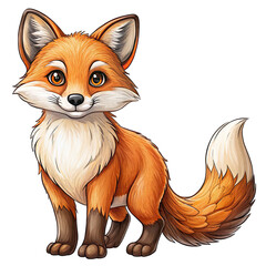 Fototapeta premium red fox cartoon