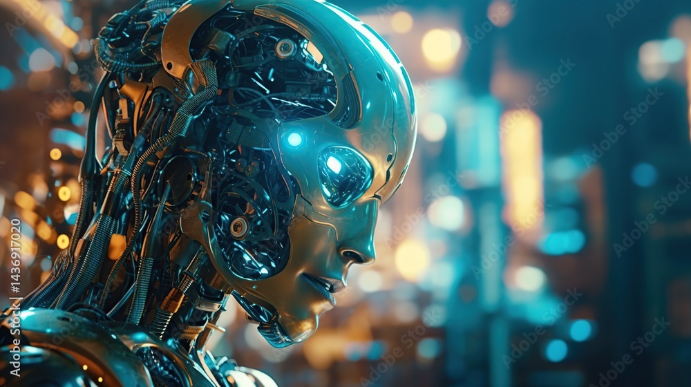 Poster rpa robotic process automation, advanced humanoid robot
