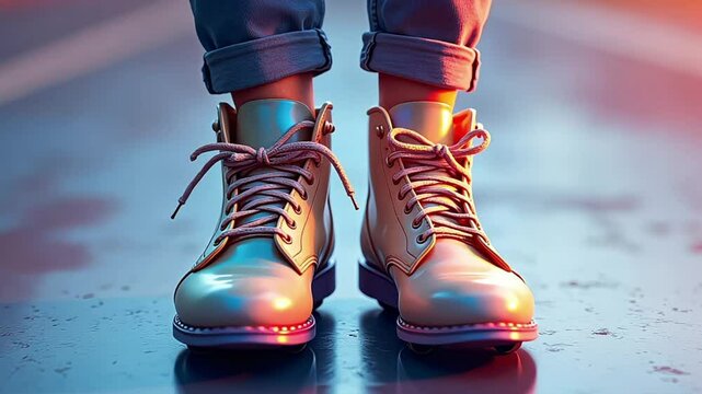 Shiny Colorful Boots - Fashionable footwear and street style