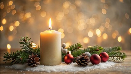 Minimalist Christmas Candlelight: Festive Ornament Glow