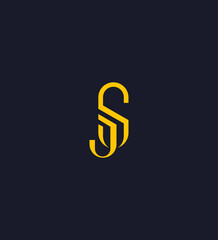 Abstract Gold JS Letter Logo Design, Modern Brand Identity