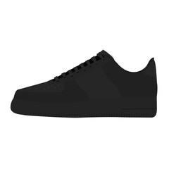 Minimal black Low-Top Sneakers Vector Illustration
