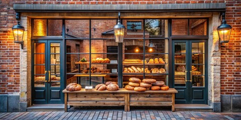 Modern Bakery Exterior - Rustic Charm Meets Clean Design