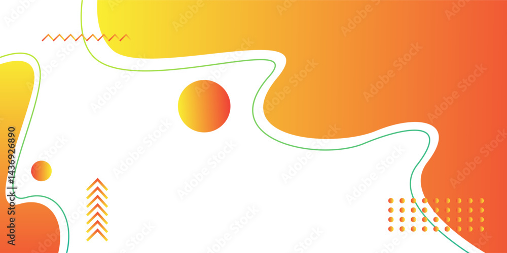 Poster colorful banner template with gradient color. design with liquid shapes. with a yellow green color c