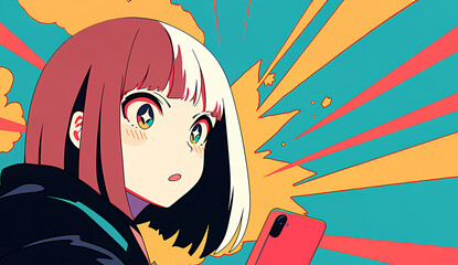 スマホを使う女の子