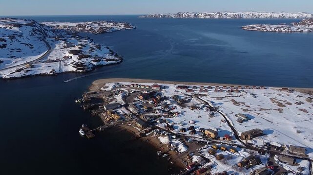 Drone Flights over Teriberka, Kola Peninsula, Russia, Barents sea, Arctic