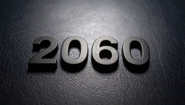 Future Year 2060 Represented on Dark Blue Leather