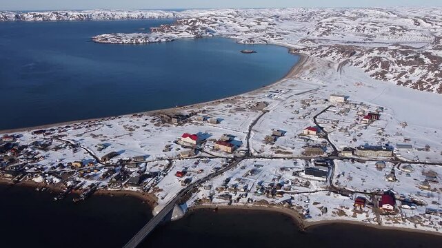 Drone Flights over Teriberka, Kola Peninsula, Russia, Barents sea, Arctic