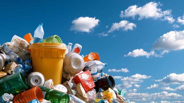 Landfill mountain formed from decades of consumer waste accumulation.