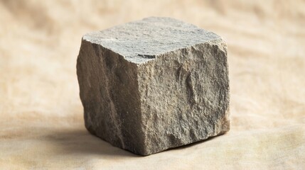 Textured Stone Cube Soft Natural Original Background Representing Balance and Strength