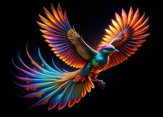 Night Bird in Flight, Isolated White Background - Stunning Wildlife Photography