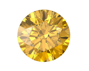 Yellow Diamond Gemstone with high quality, transparent background