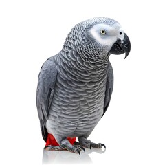 Fototapeta premium African Grey Parrot On White Background