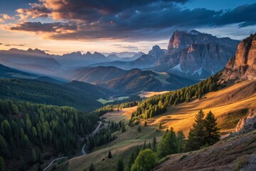 Majestic Mountain Landscape at Sunset