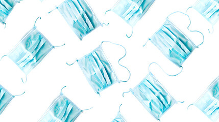 Professional Pattern Created with Medical Surgical Masks for Coronavirus Protection