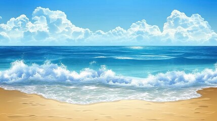 Beach scene, sunny day