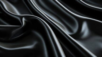 Obraz premium Black silk fabric drapes