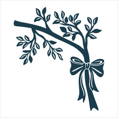 Hıdırellez Spring Wish Ribbon on Budding Branch Hıdırellez Spring Celebration Simplified wish ribbon tied to a budding tree branch in sage green