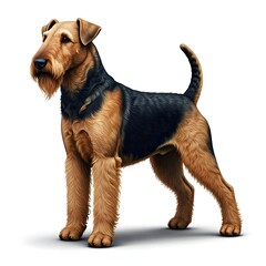 Airedale Terrier On White Background